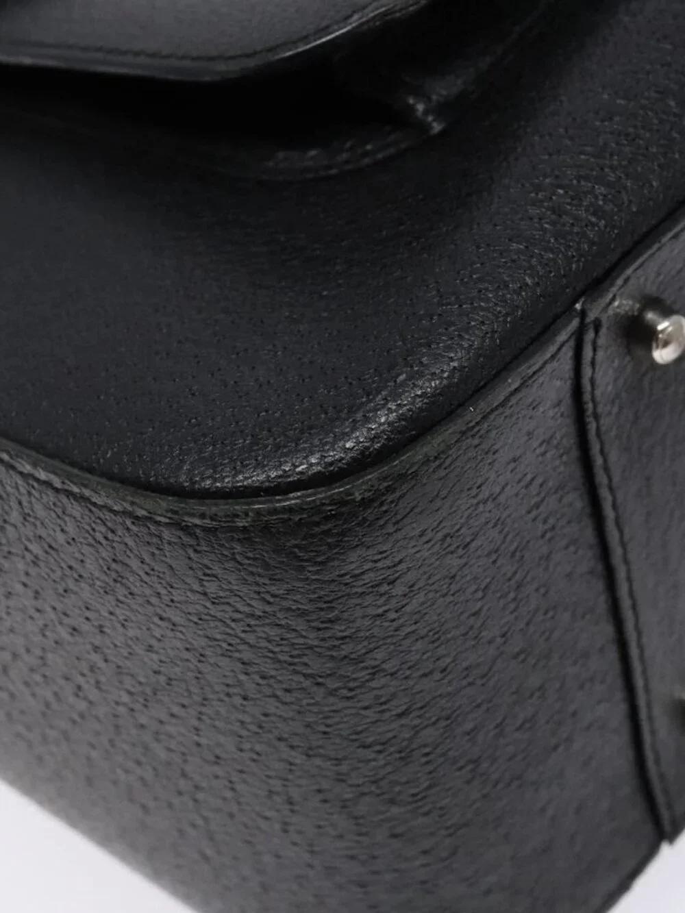 GUCCI Hand Bag Leather Black Silver 000 2058 0307 5 Auth